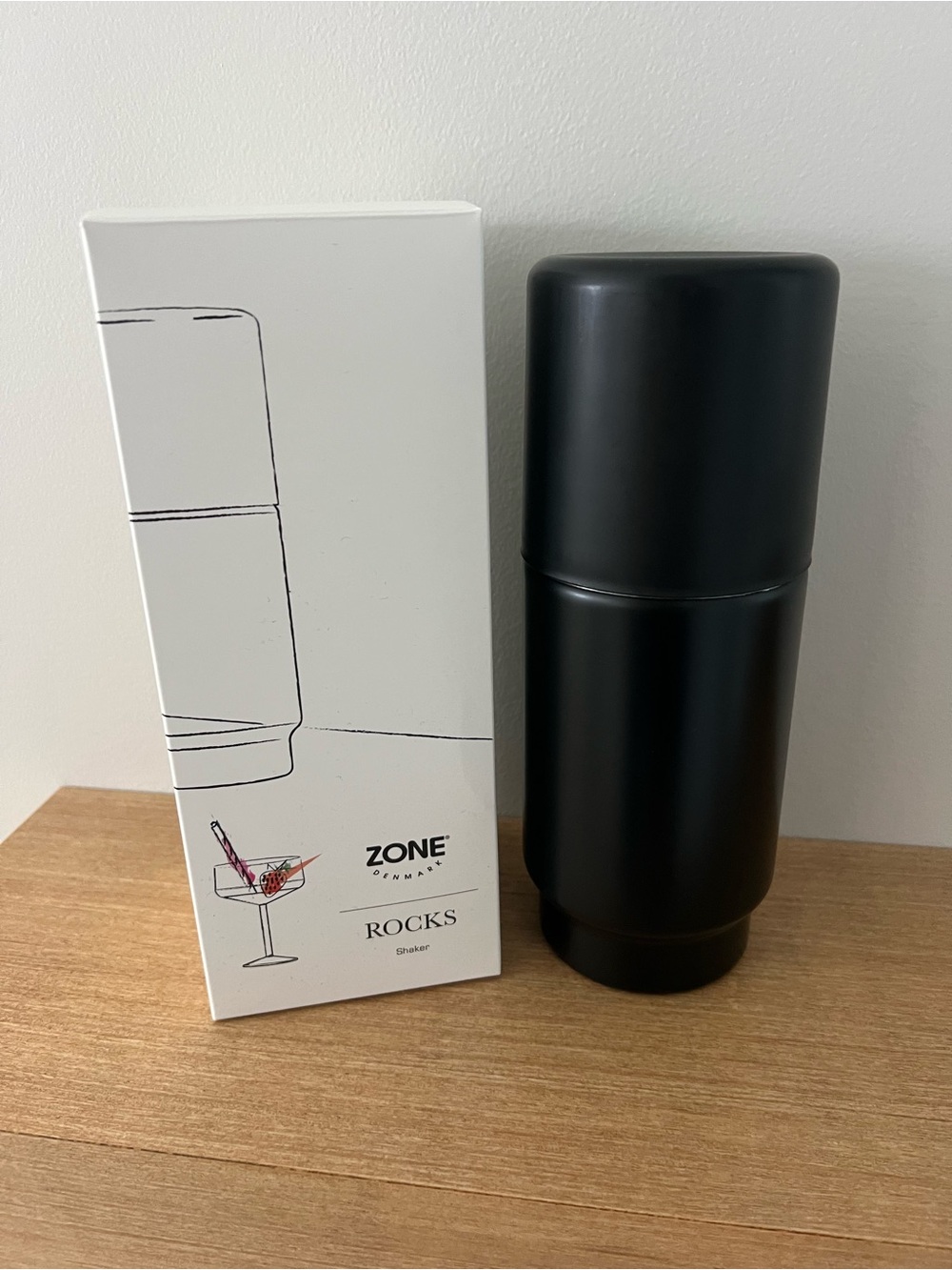 Zone Denmark Black Rocks Shaker - Sleek Cocktail Shaker-NEW